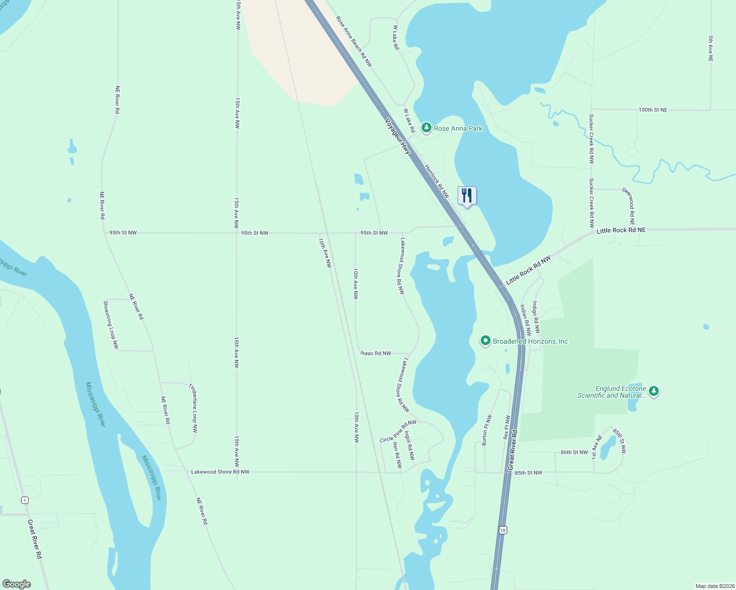 map of restaurants, bars, coffee shops, grocery stores, and more near 9230 10th Avenue Northwest in Rice