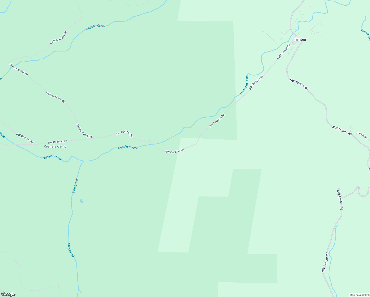 map of restaurants, bars, coffee shops, grocery stores, and more near 62300 Northwest Cochran Road in Timber