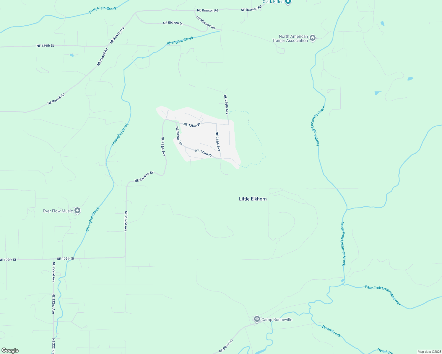 map of restaurants, bars, coffee shops, grocery stores, and more near 12000 Northeast 245th Court in Brush Prairie