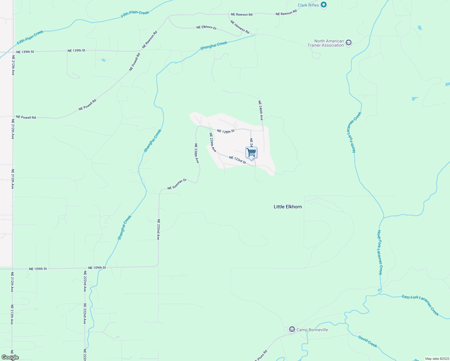 map of restaurants, bars, coffee shops, grocery stores, and more near 12105 Northeast 241st Court in Brush Prairie