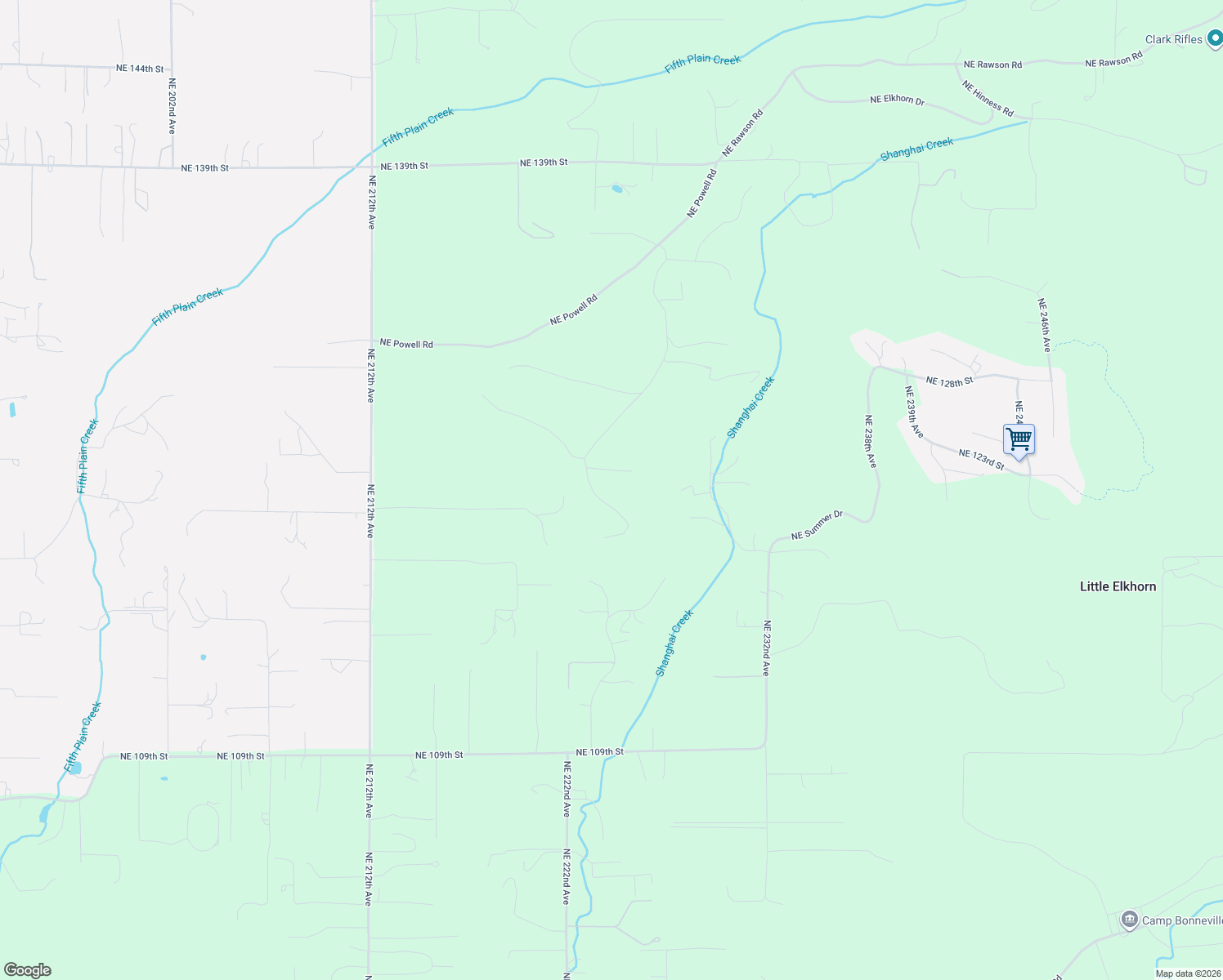 map of restaurants, bars, coffee shops, grocery stores, and more near 22709 Northeast 123rd Circle in Brush Prairie