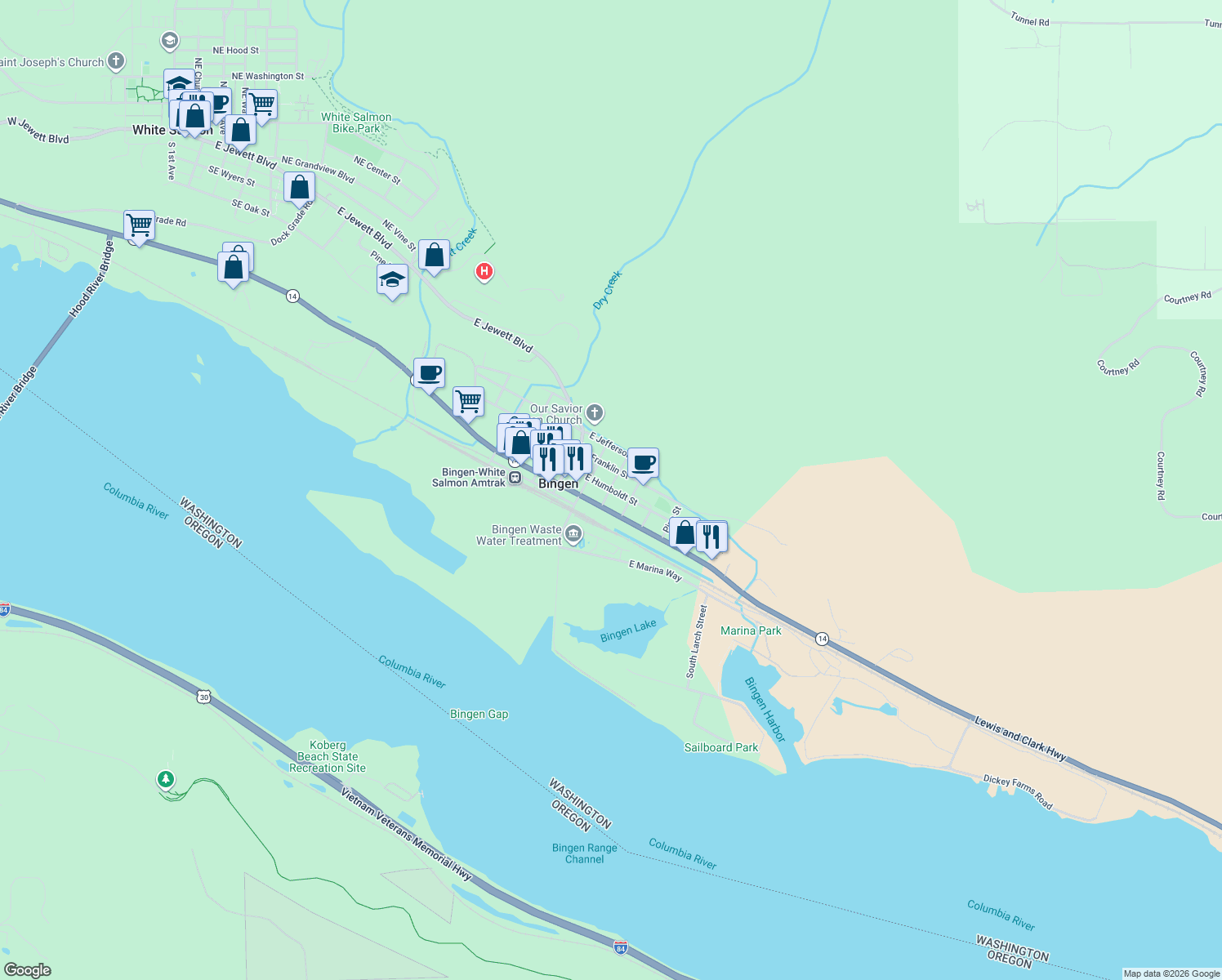map of restaurants, bars, coffee shops, grocery stores, and more near 304 East Humboldt Street in Cook