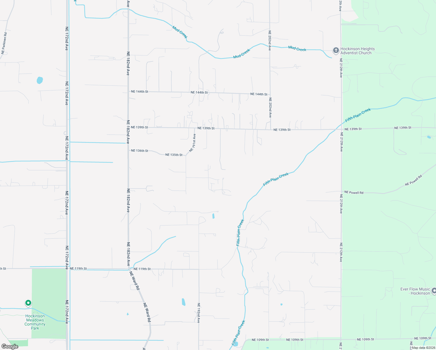 map of restaurants, bars, coffee shops, grocery stores, and more near 13215 Northeast 195th Avenue in Brush Prairie