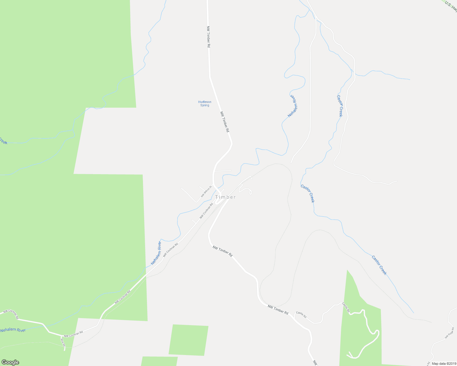 map of restaurants, bars, coffee shops, grocery stores, and more near 27810 Northwest Timber Road in Timber