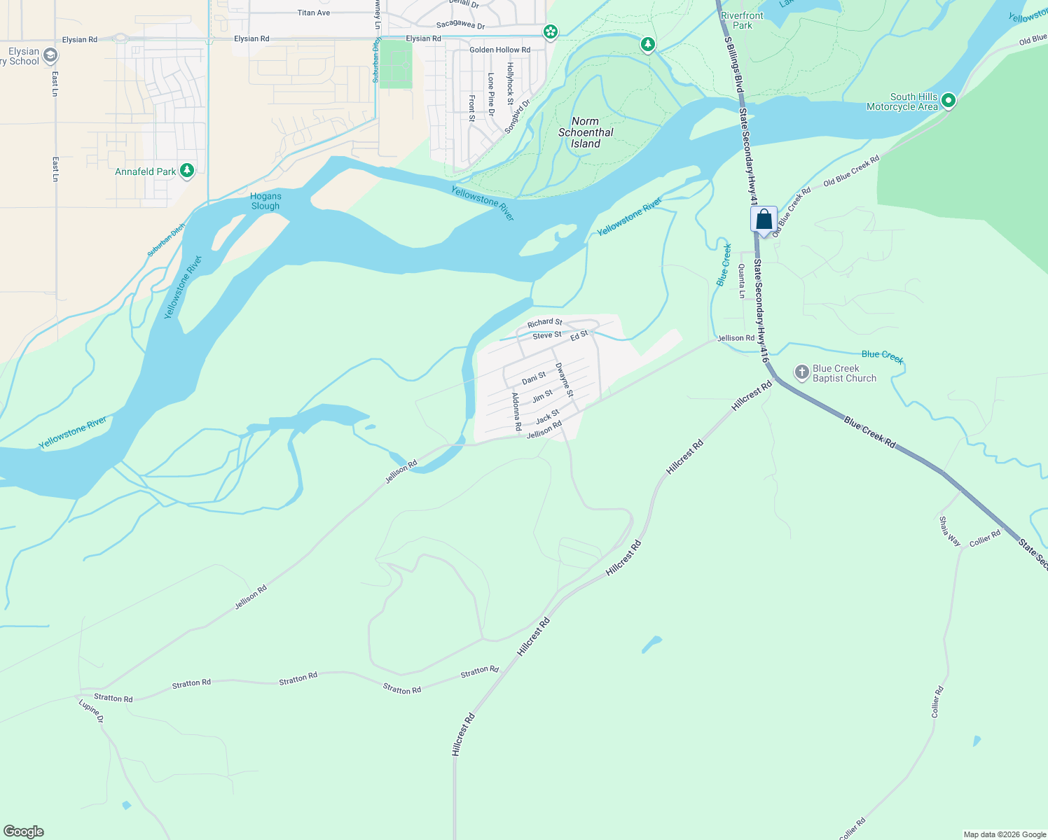 map of restaurants, bars, coffee shops, grocery stores, and more near 132 Jack Street in Billings