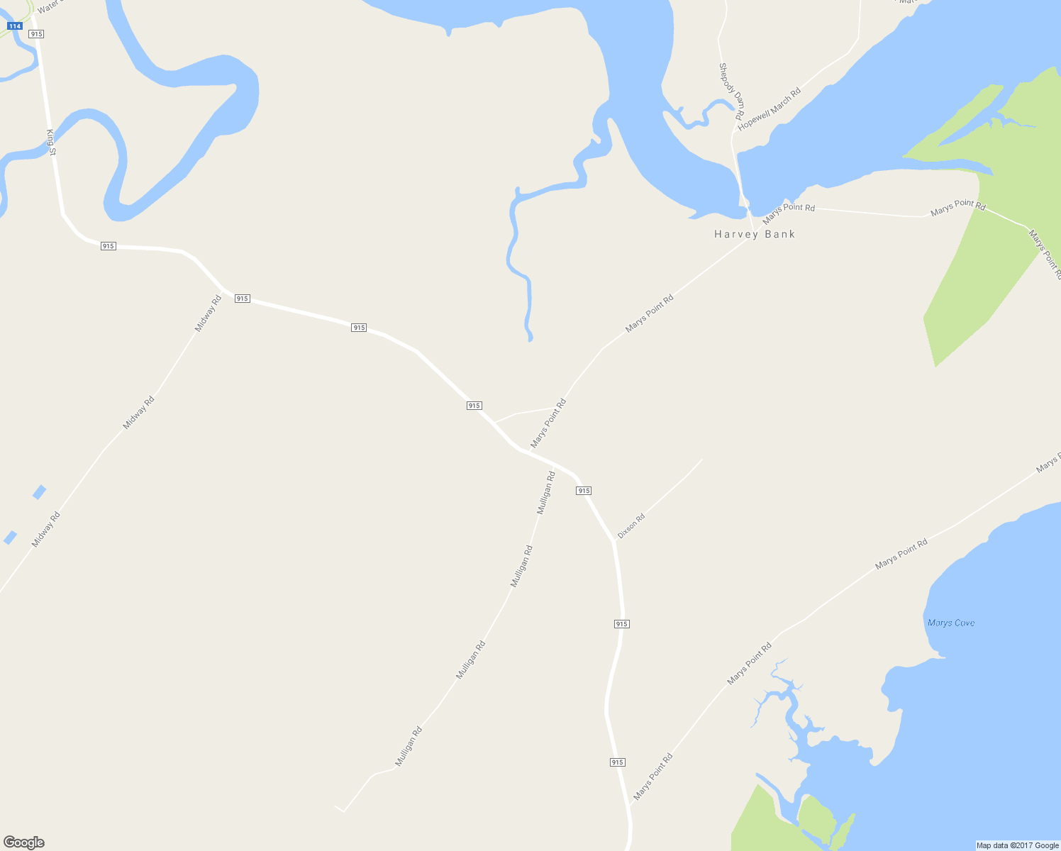 map of restaurants, bars, coffee shops, grocery stores, and more near 15 Marys Point Road in Harvey