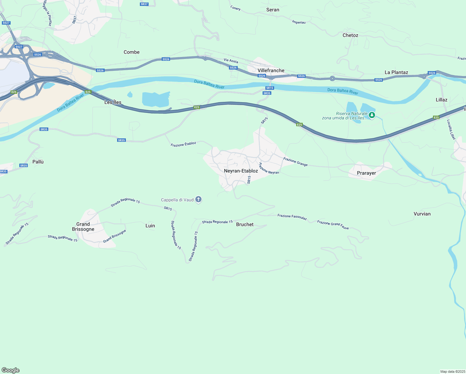 map of restaurants, bars, coffee shops, grocery stores, and more near 2 Frazione Moulin in Neyran-etabloz