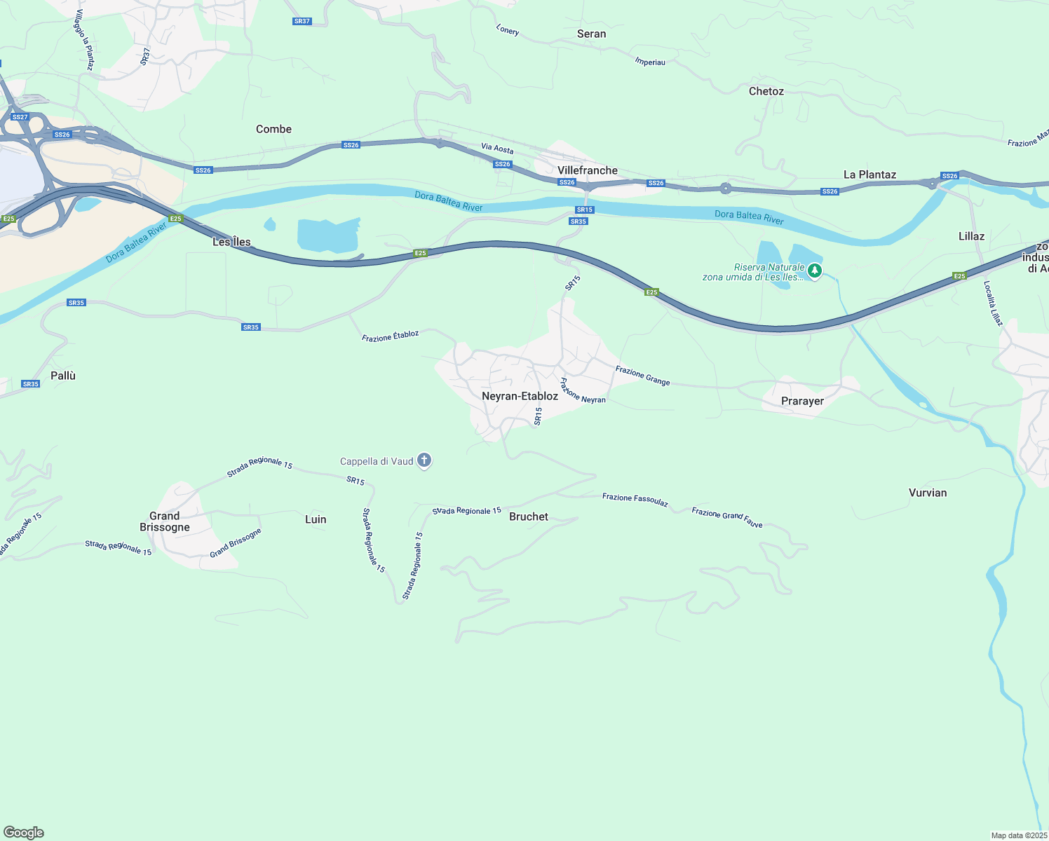 map of restaurants, bars, coffee shops, grocery stores, and more near 2 Frazione Moulin in Neyran-etabloz