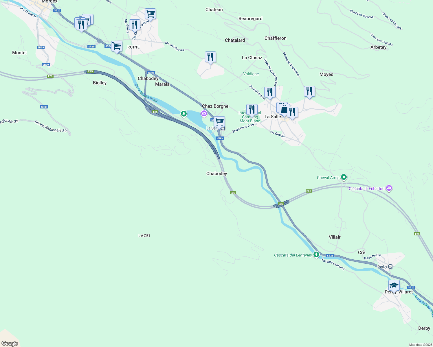map of restaurants, bars, coffee shops, grocery stores, and more near in Chabodey