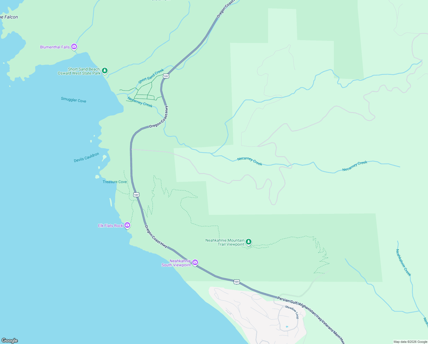 map of restaurants, bars, coffee shops, grocery stores, and more near in Neahkahnie Beach