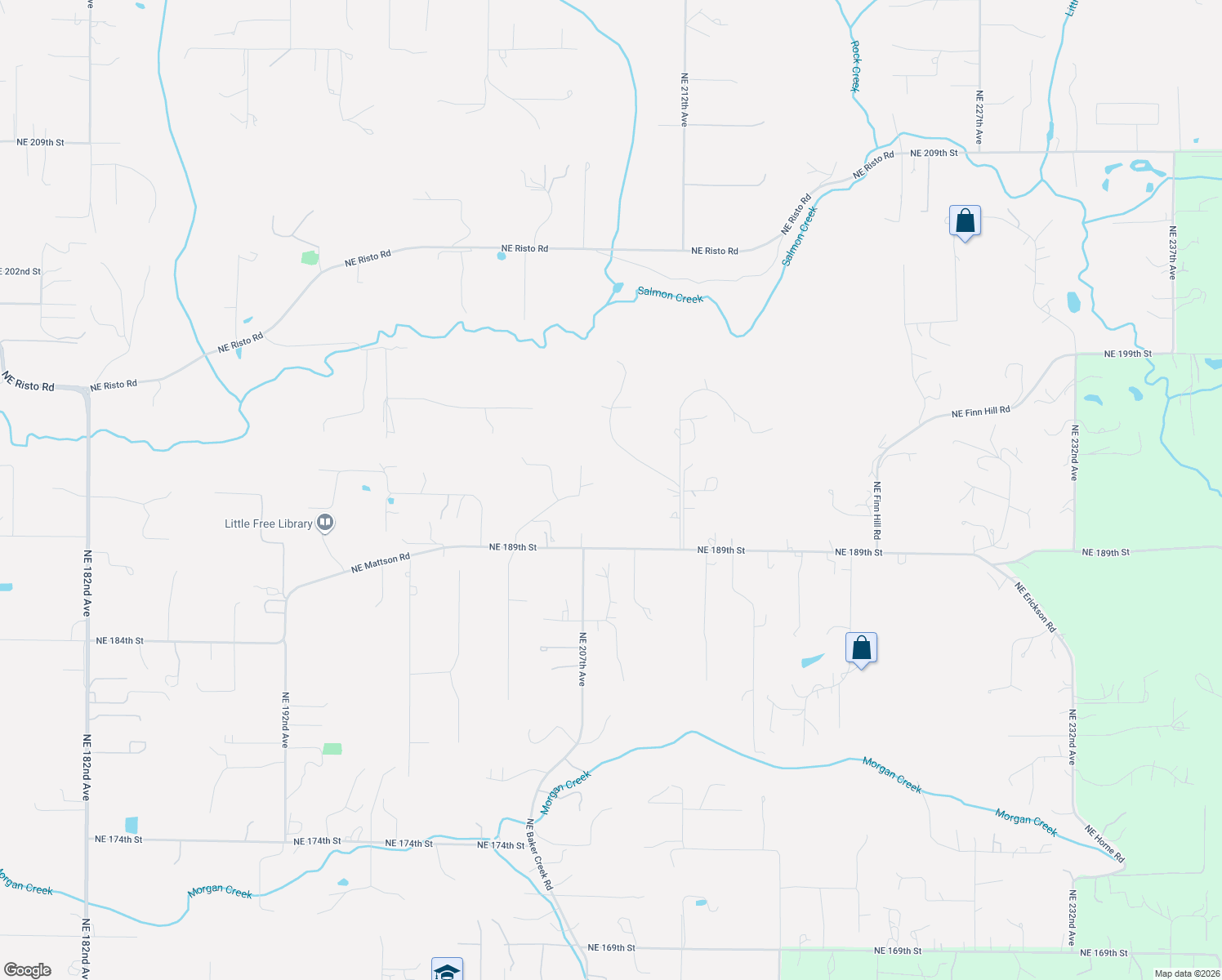 map of restaurants, bars, coffee shops, grocery stores, and more near 19201 Northeast 207th Avenue in Brush Prairie