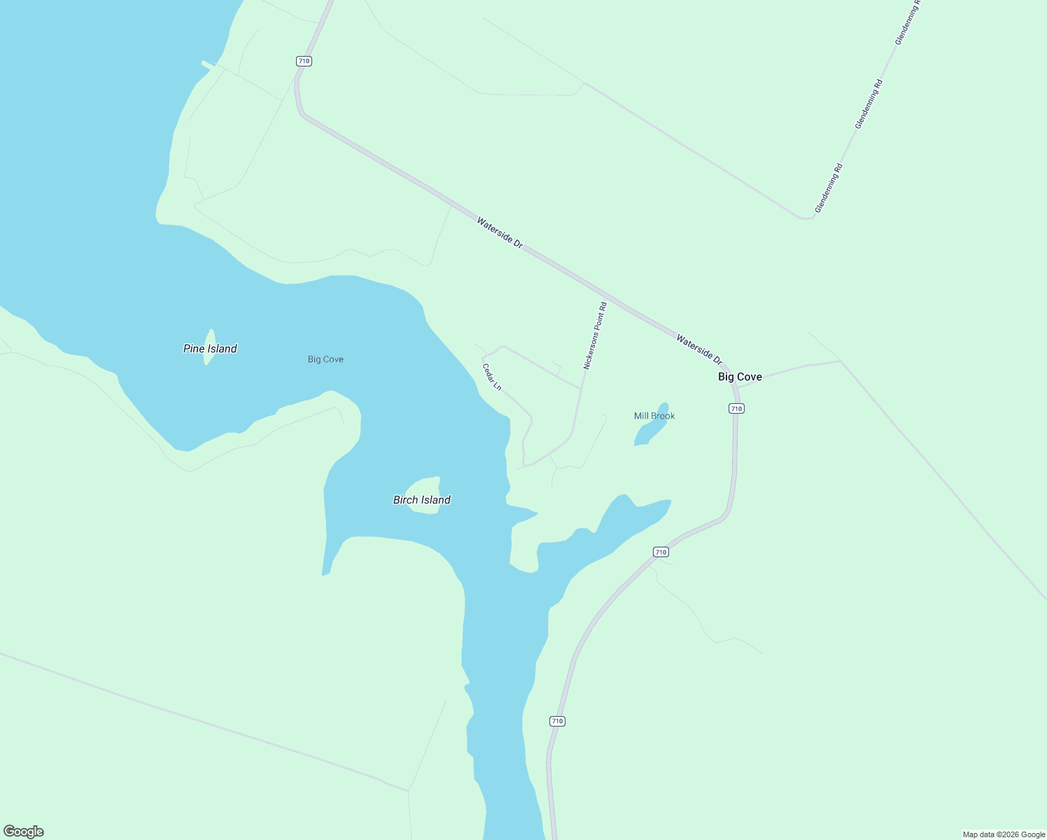 map of restaurants, bars, coffee shops, grocery stores, and more near Cedar Lane in Big Cove