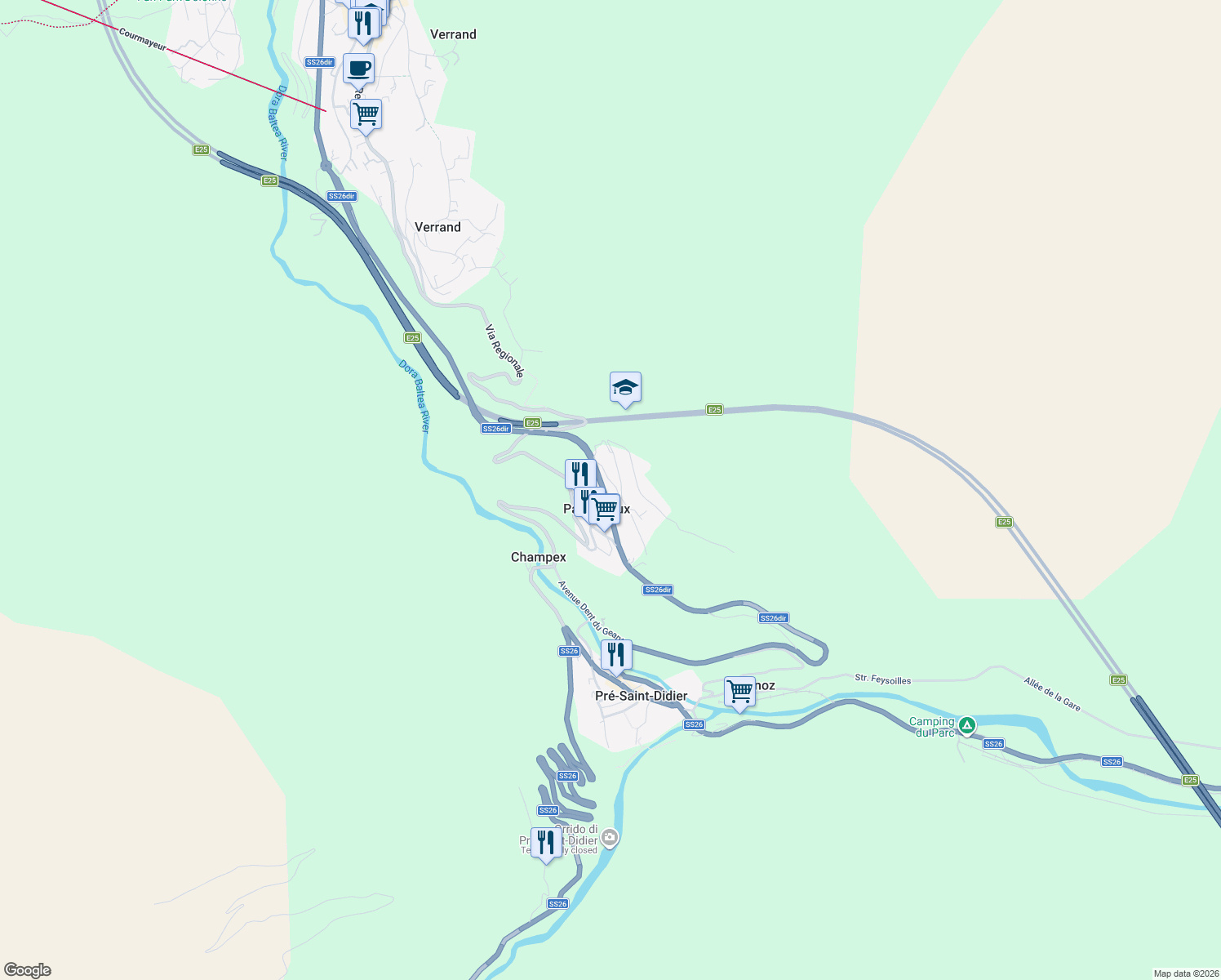 map of restaurants, bars, coffee shops, grocery stores, and more near 15 Route de Pallusieux in Palleusieux
