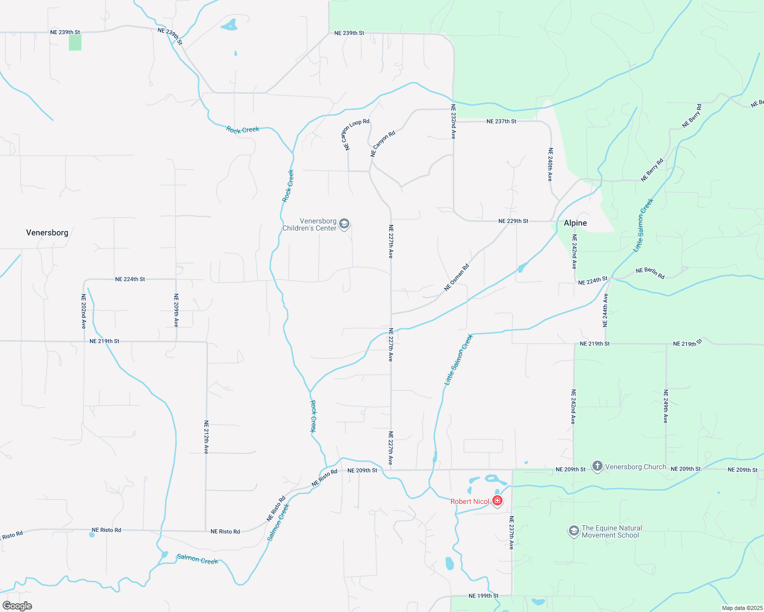 map of restaurants, bars, coffee shops, grocery stores, and more near 22112 NE 227th Ave in Battle Ground