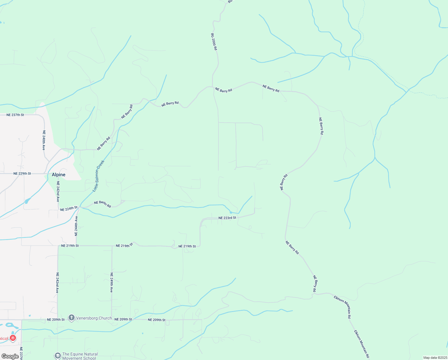 map of restaurants, bars, coffee shops, grocery stores, and more near 26700 Northeast 223rd Street in Battle Ground