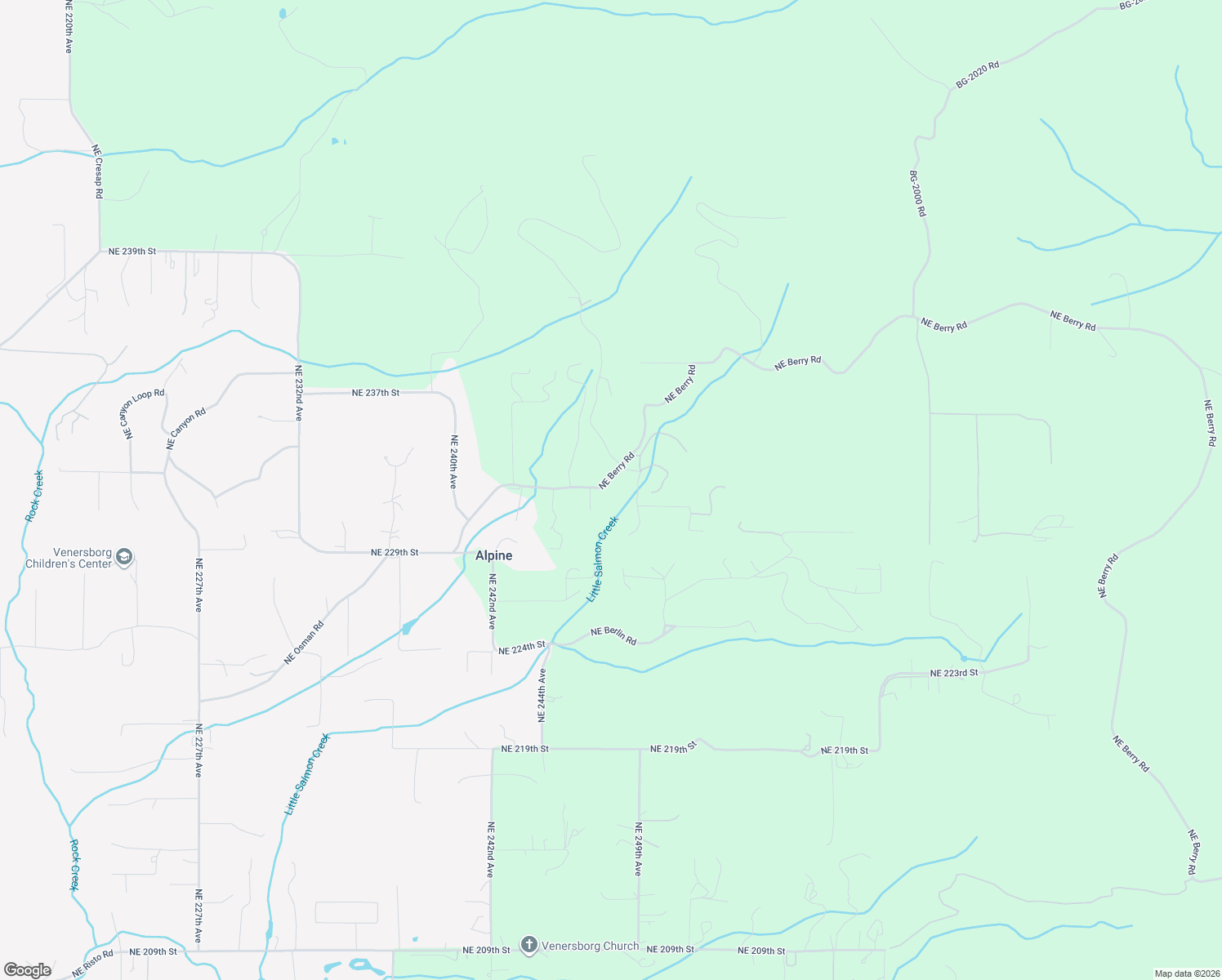 map of restaurants, bars, coffee shops, grocery stores, and more near 24711 Northeast Berry Road in Battle Ground