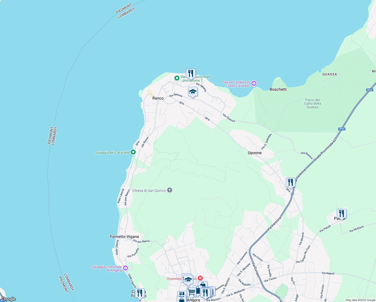 map of restaurants, bars, coffee shops, grocery stores, and more near 28 Via Ronchetto in Provincia di Varese
