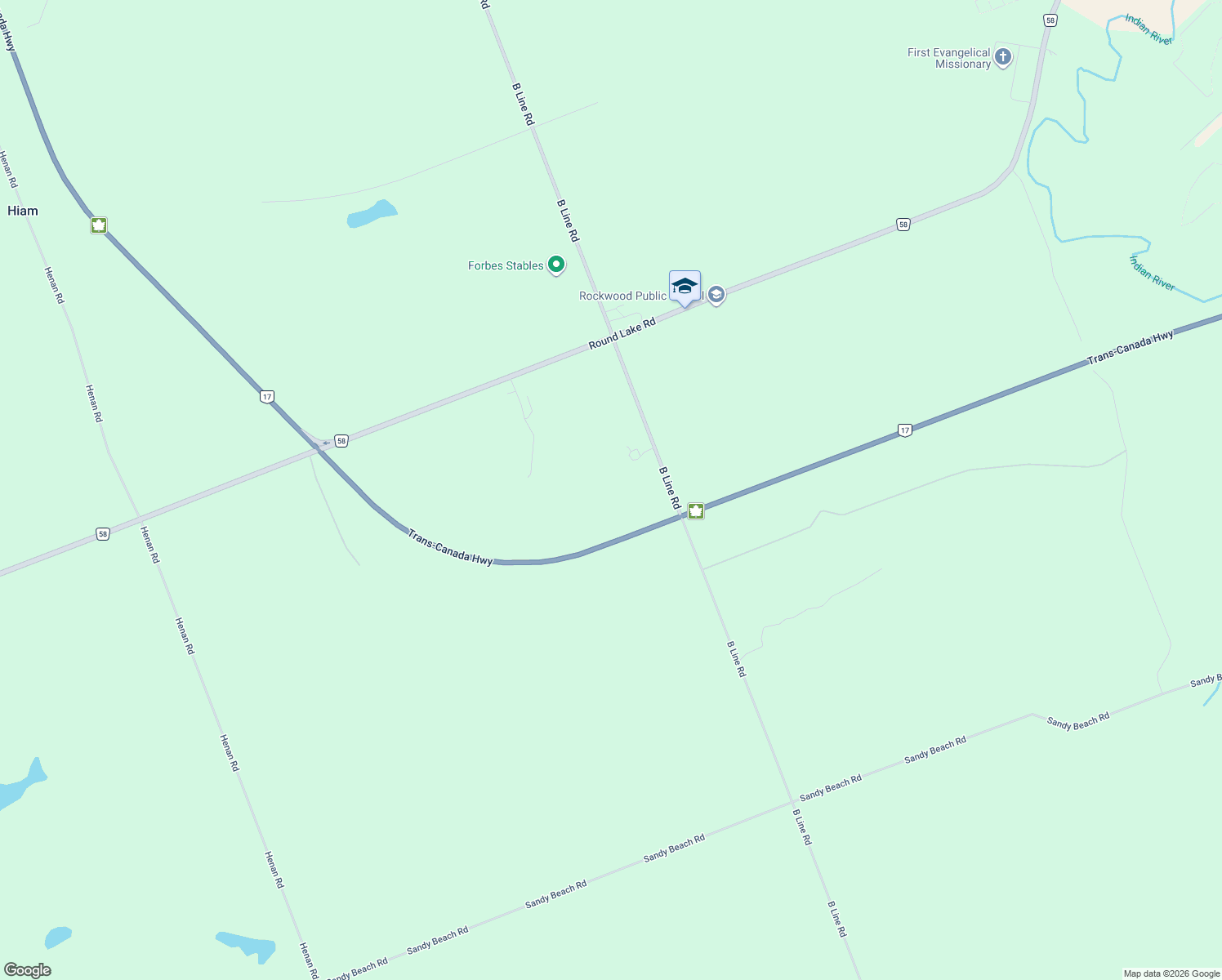 map of restaurants, bars, coffee shops, grocery stores, and more near 2477 A B Line Road in Pembroke