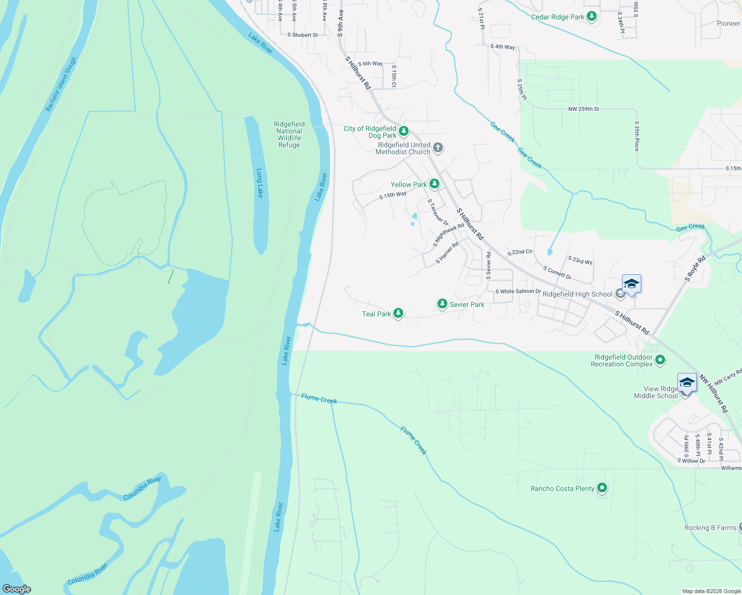 map of restaurants, bars, coffee shops, grocery stores, and more near 2509 S 11th Court in Ridgefield