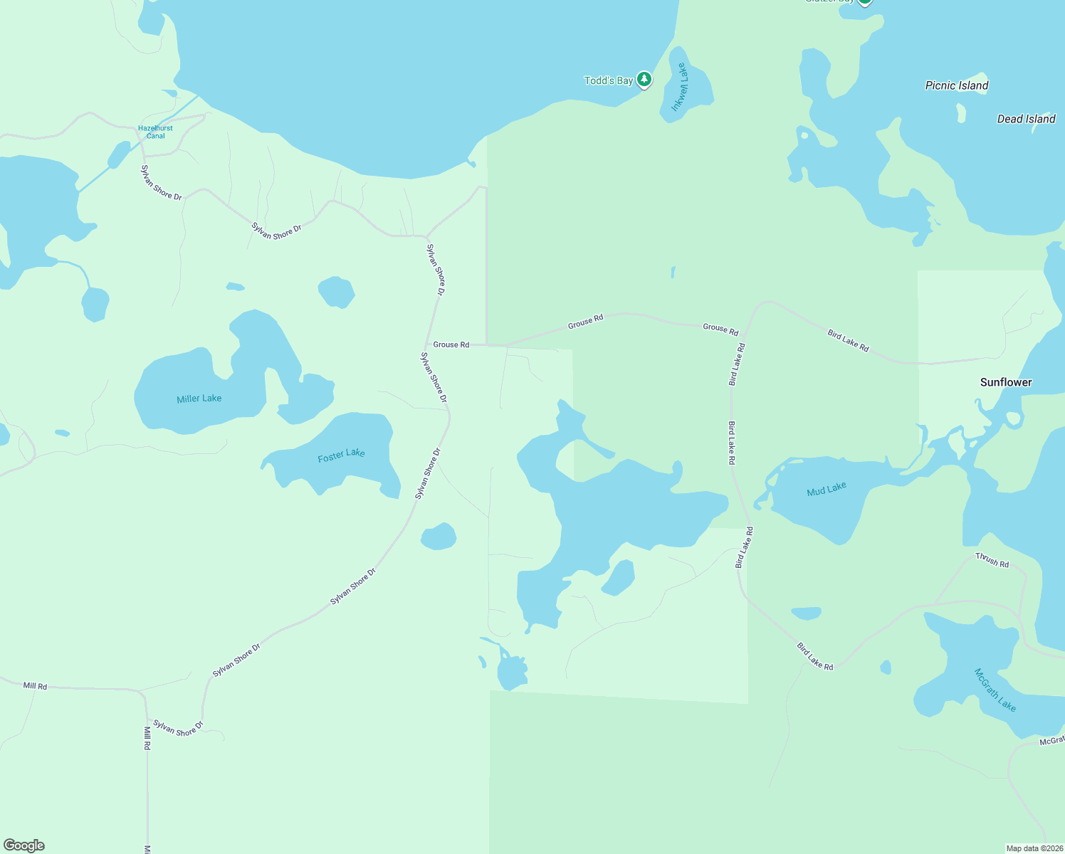 map of restaurants, bars, coffee shops, grocery stores, and more near 6940 Partridge Road in Lake Tomahawk