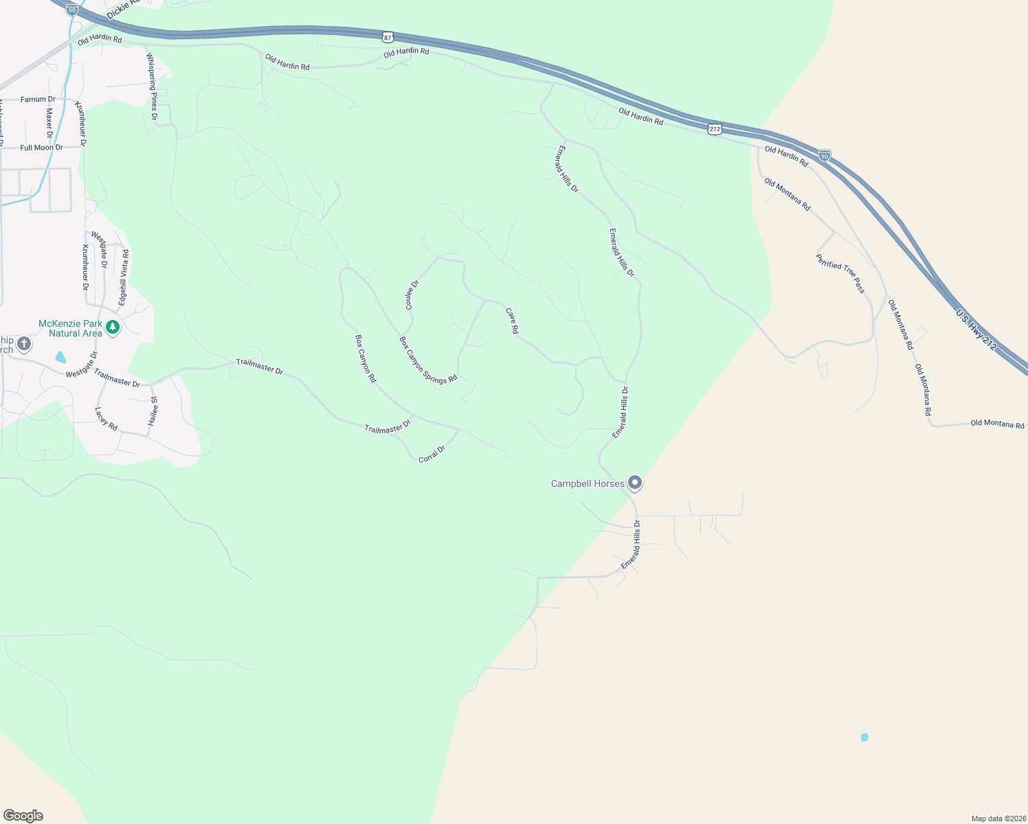 map of restaurants, bars, coffee shops, grocery stores, and more near 4751 Box Canyon Road in Billings