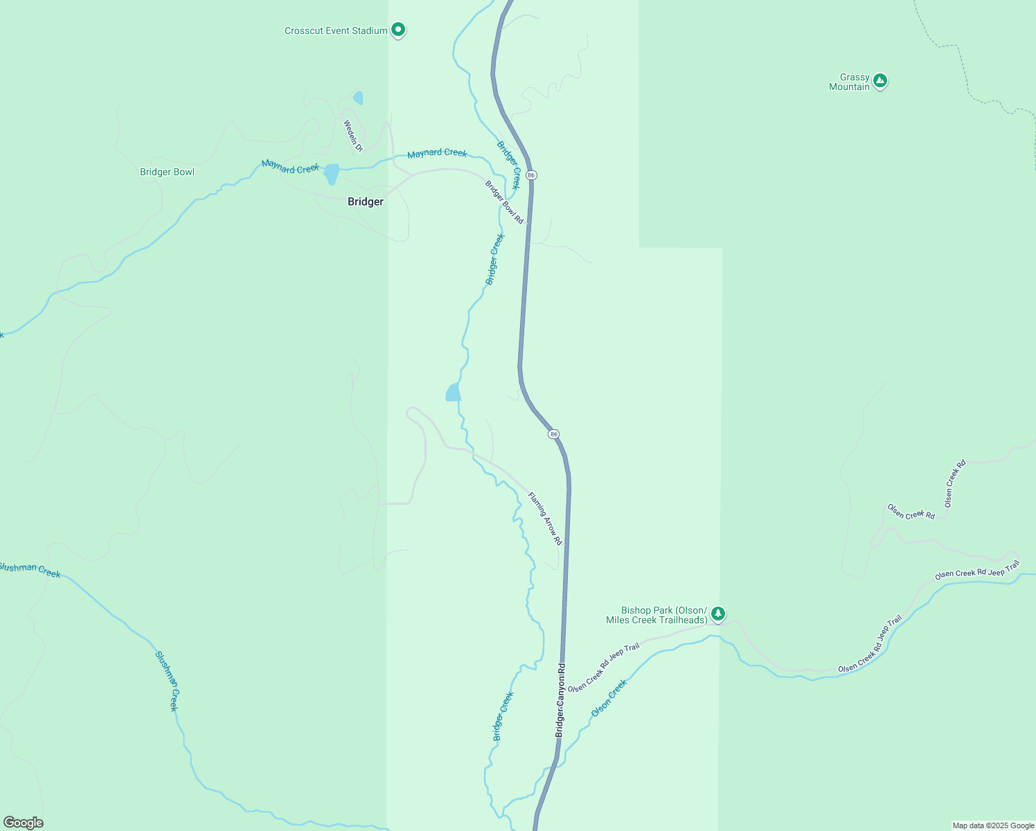 map of restaurants, bars, coffee shops, grocery stores, and more near 15325 Bridger Canyon Road in Bozeman
