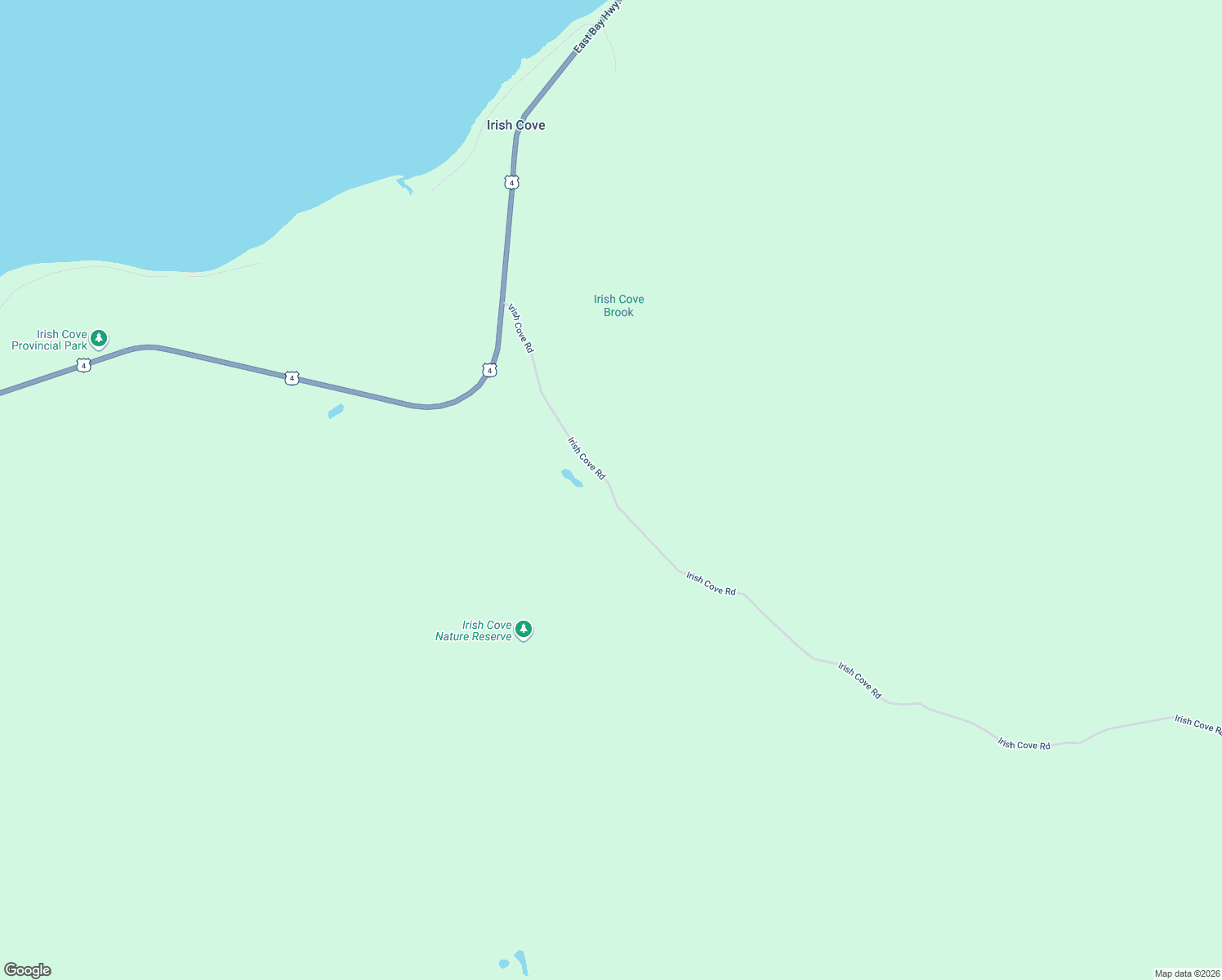 map of restaurants, bars, coffee shops, grocery stores, and more near 204 Irish Cove Road in Grand River