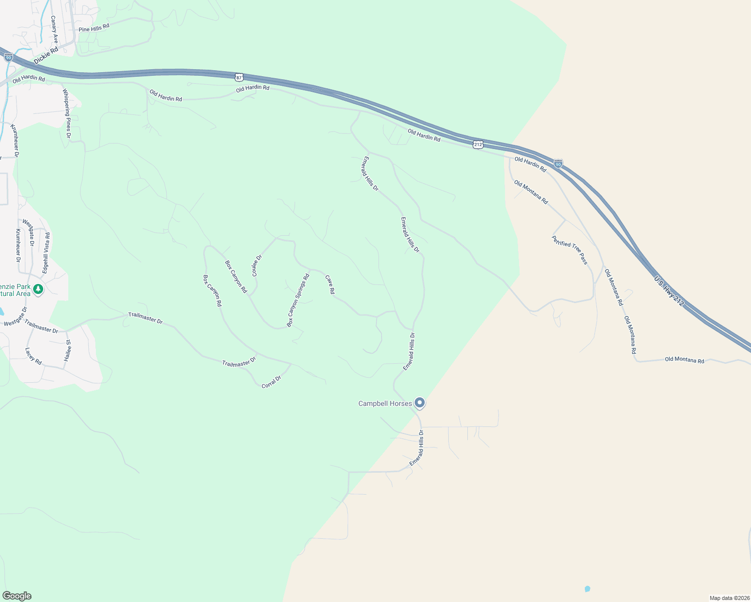 map of restaurants, bars, coffee shops, grocery stores, and more near 620 Emerald Hills Drive in Billings