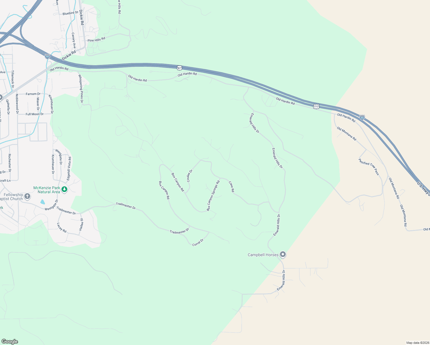 map of restaurants, bars, coffee shops, grocery stores, and more near 4775 Cave Road in Billings