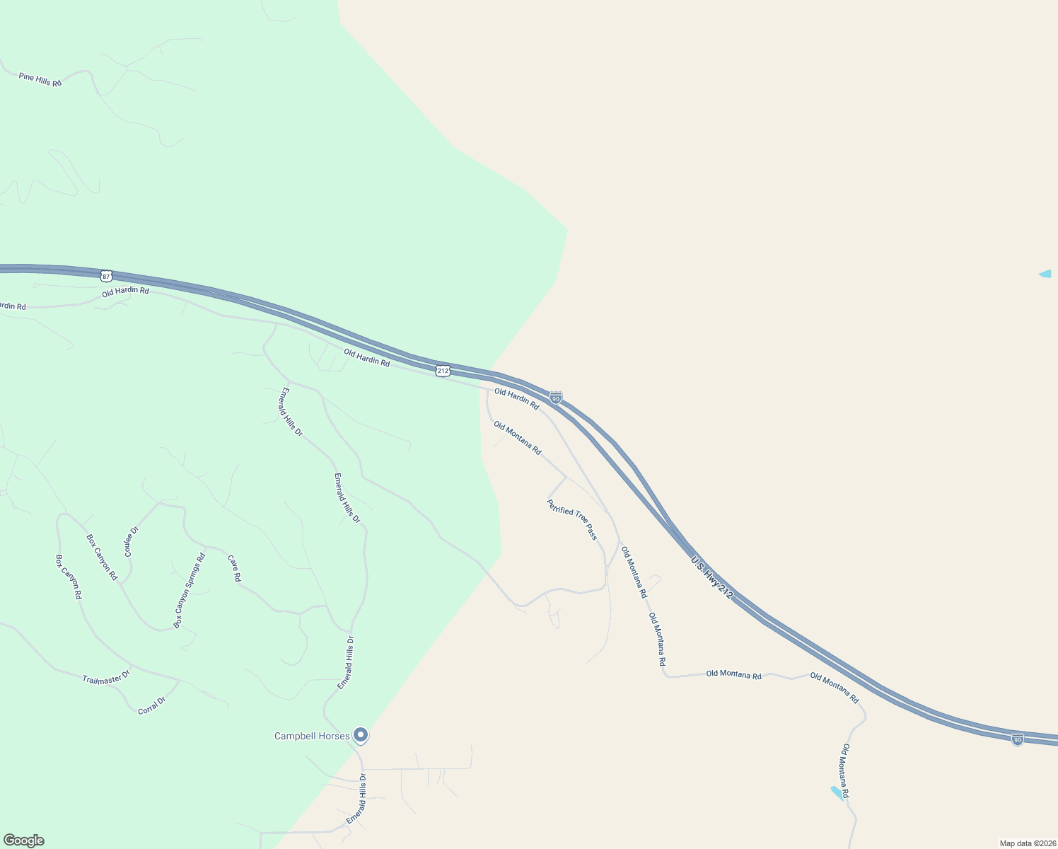 map of restaurants, bars, coffee shops, grocery stores, and more near 5507 Old Montana Road in Billings