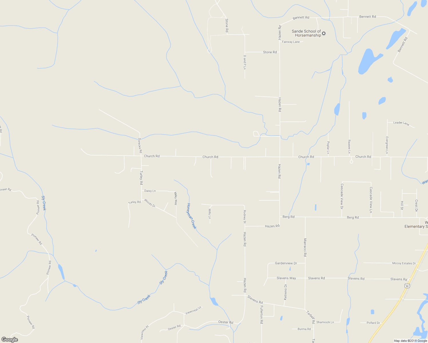 map of restaurants, bars, coffee shops, grocery stores, and more near 33006 Church Road in Warren