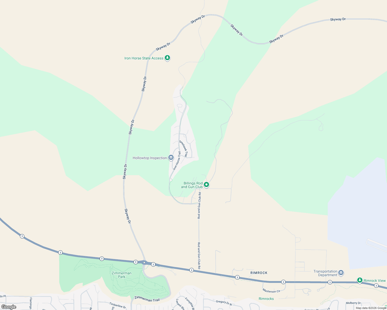 map of restaurants, bars, coffee shops, grocery stores, and more near 3035 Saddleback Trail in Billings