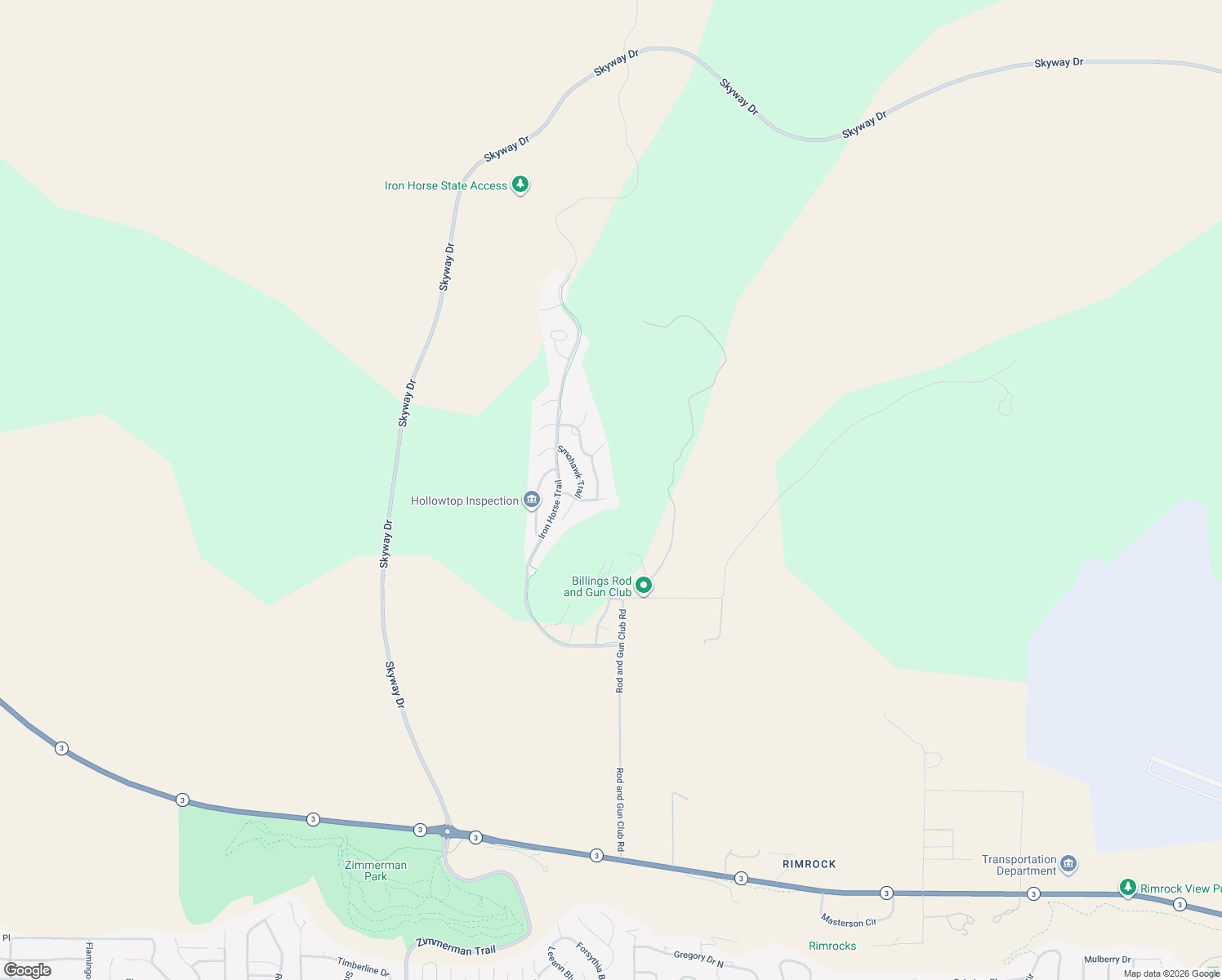 map of restaurants, bars, coffee shops, grocery stores, and more near 3035 Saddleback Trail in Billings