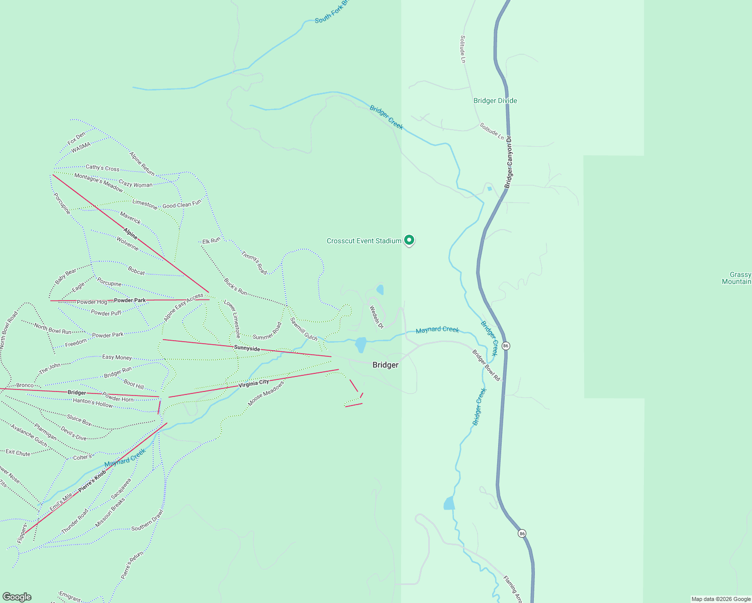 map of restaurants, bars, coffee shops, grocery stores, and more near 37-51 Bridger Pines Road in Bozeman