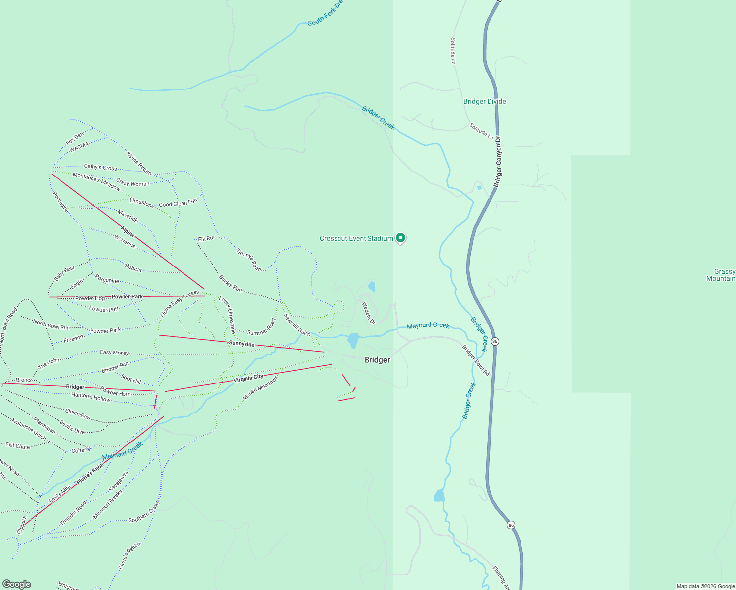 map of restaurants, bars, coffee shops, grocery stores, and more near 37 Bridger Pines Road in Bozeman