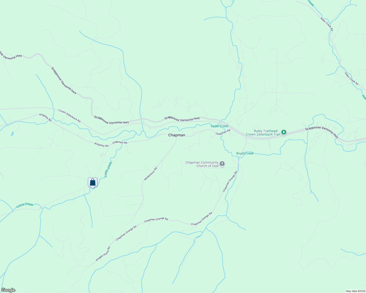map of restaurants, bars, coffee shops, grocery stores, and more near 28502 Chapman Road in Scappoose