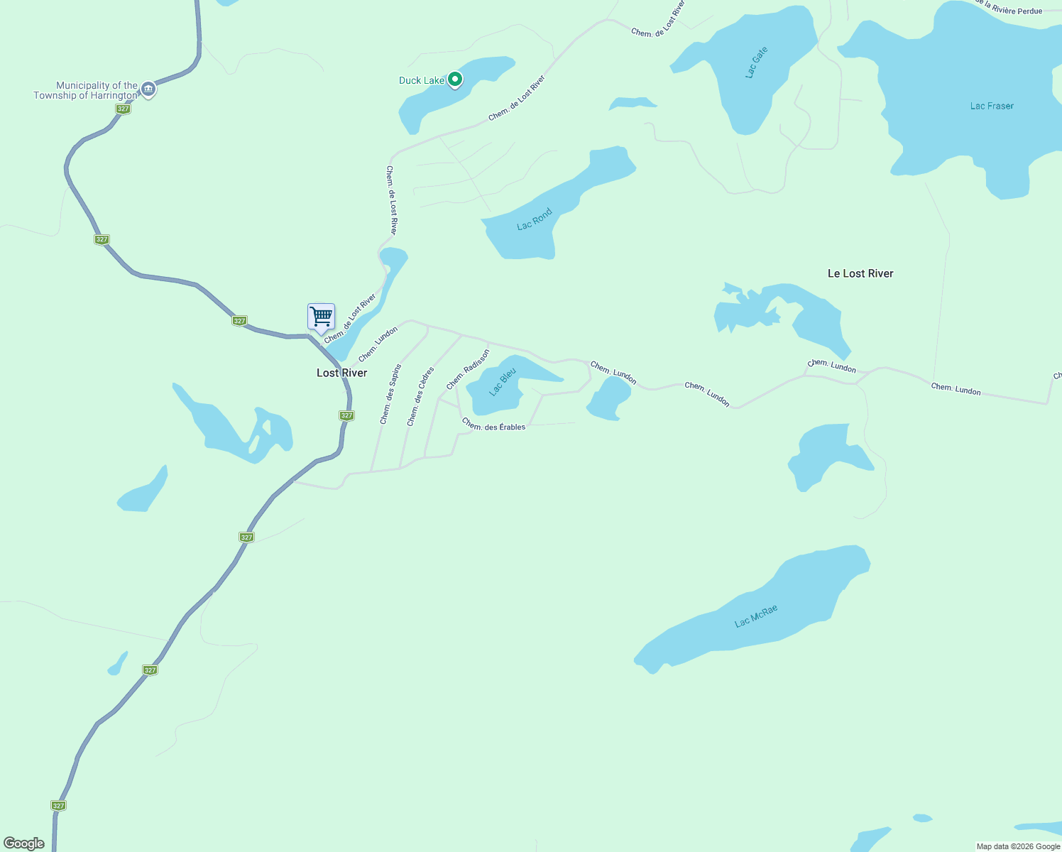 map of restaurants, bars, coffee shops, grocery stores, and more near Chemin des Peupliers in Laurentides