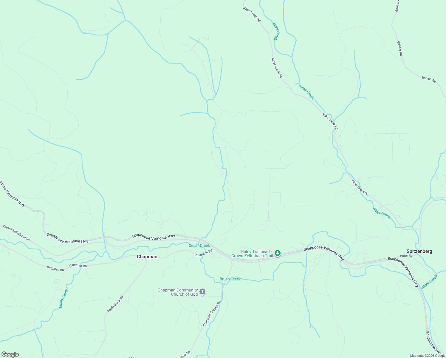 map of restaurants, bars, coffee shops, grocery stores, and more near 57705 Cedar Creek Road in Scappoose