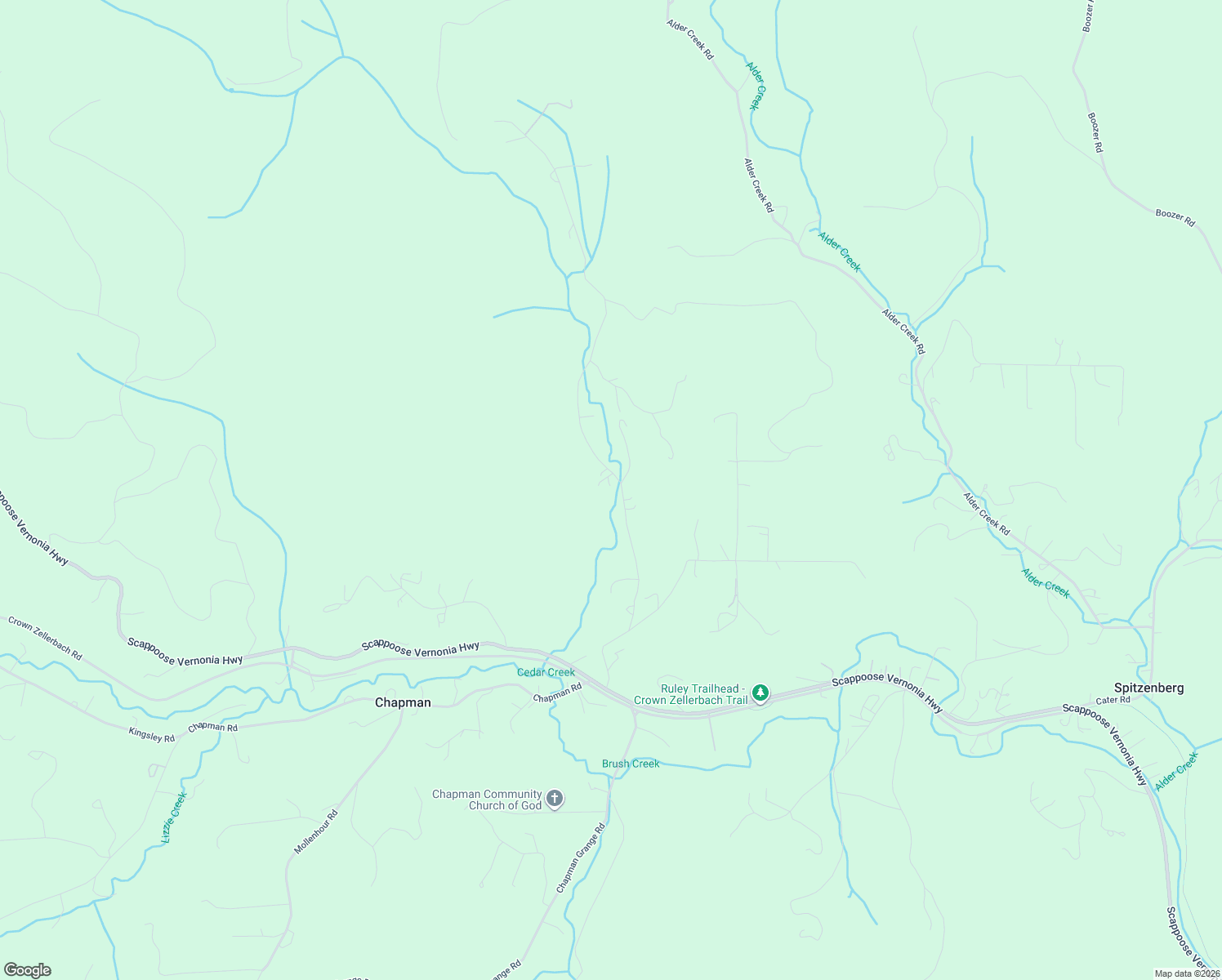 map of restaurants, bars, coffee shops, grocery stores, and more near 57705 Cedar Creek Road in Scappoose