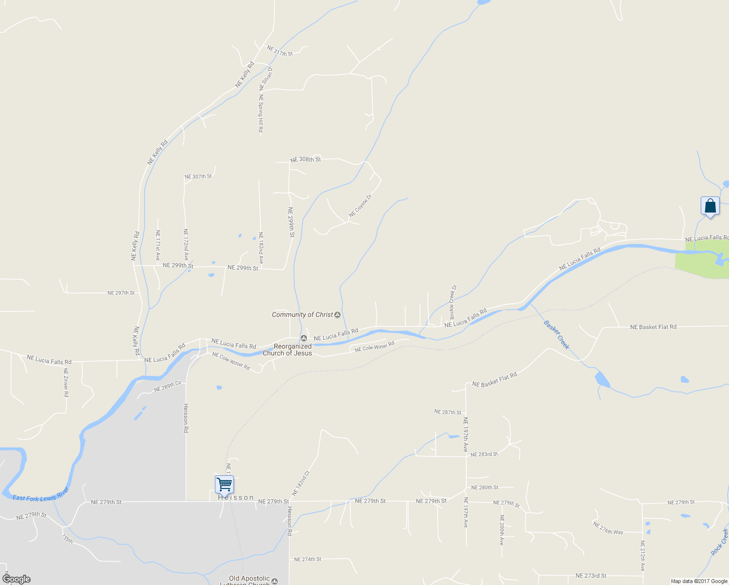 map of restaurants, bars, coffee shops, grocery stores, and more near 18810 Northeast Lucia Falls Road in Yacolt