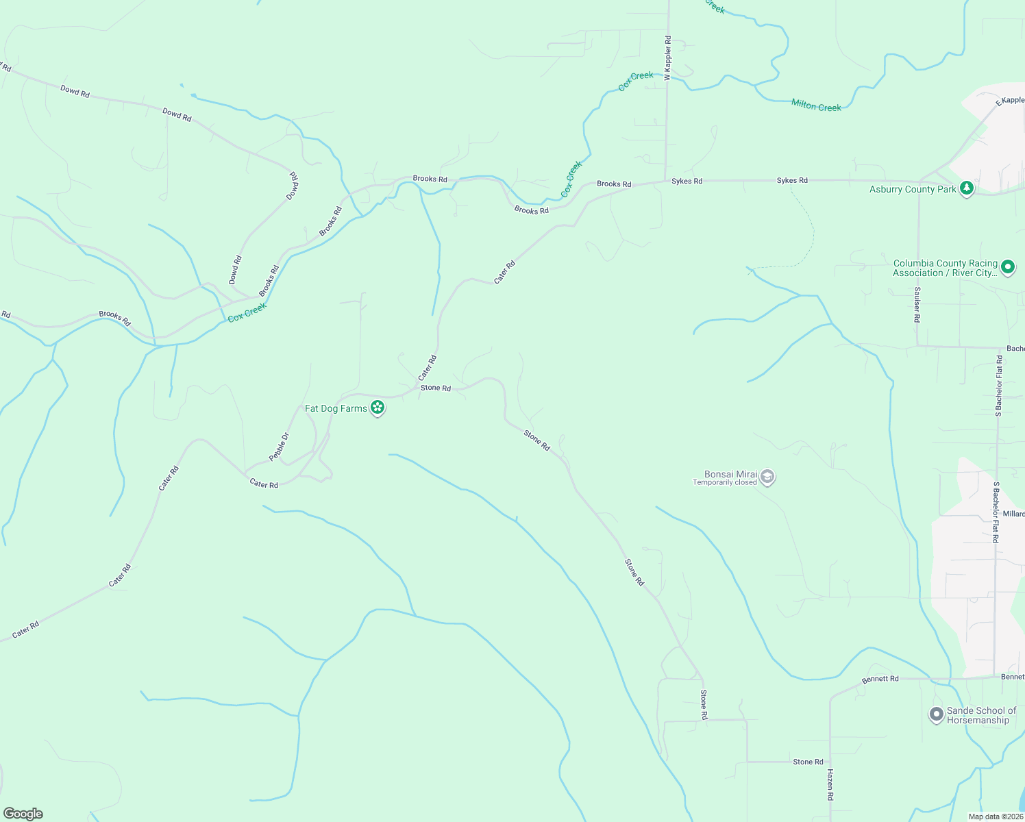 map of restaurants, bars, coffee shops, grocery stores, and more near 32469-32497 Stone Road in Warren