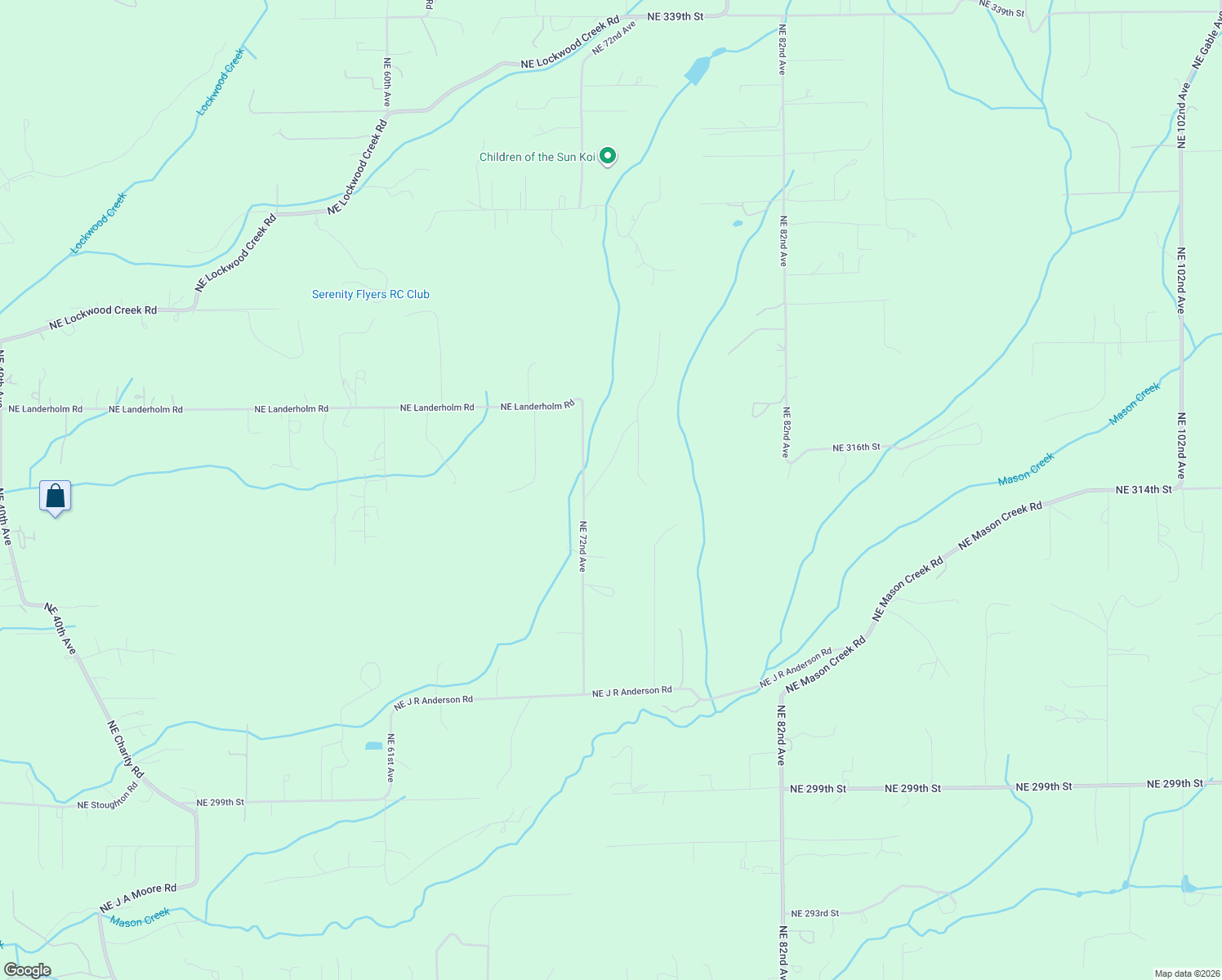 map of restaurants, bars, coffee shops, grocery stores, and more near 31415 Northeast 74th Avenue in La Center