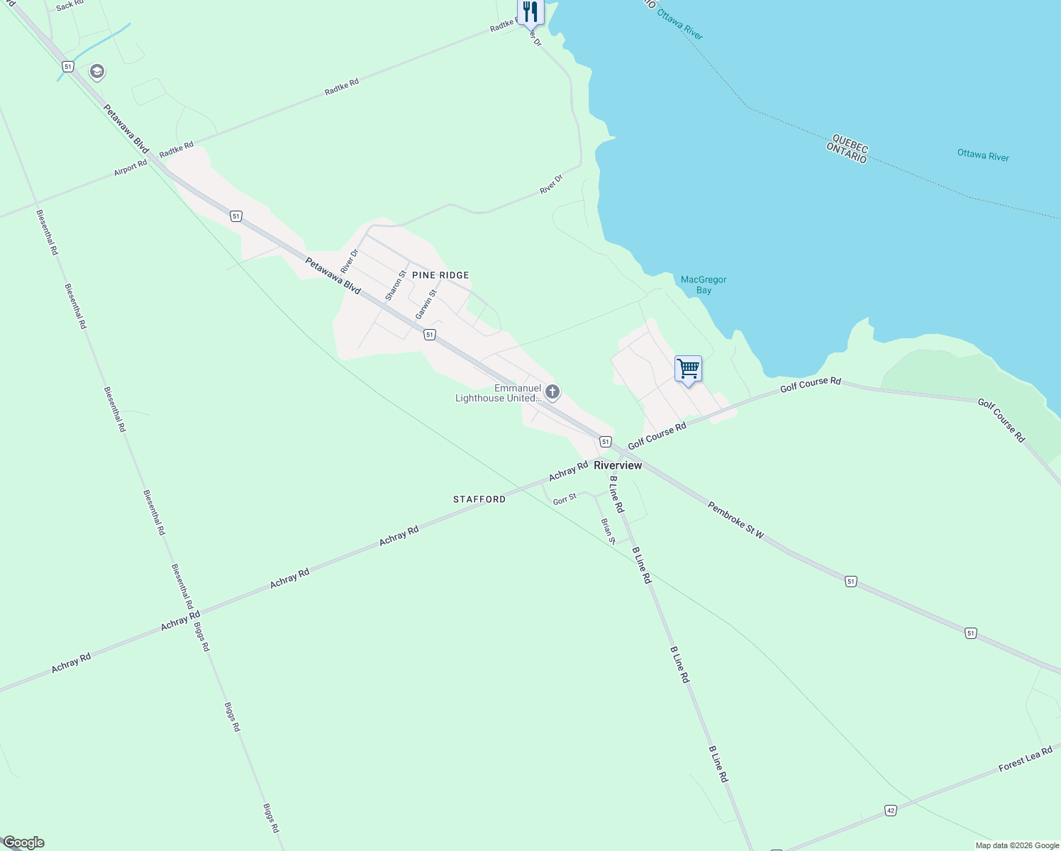 map of restaurants, bars, coffee shops, grocery stores, and more near 15 Cherry Lane in Pembroke