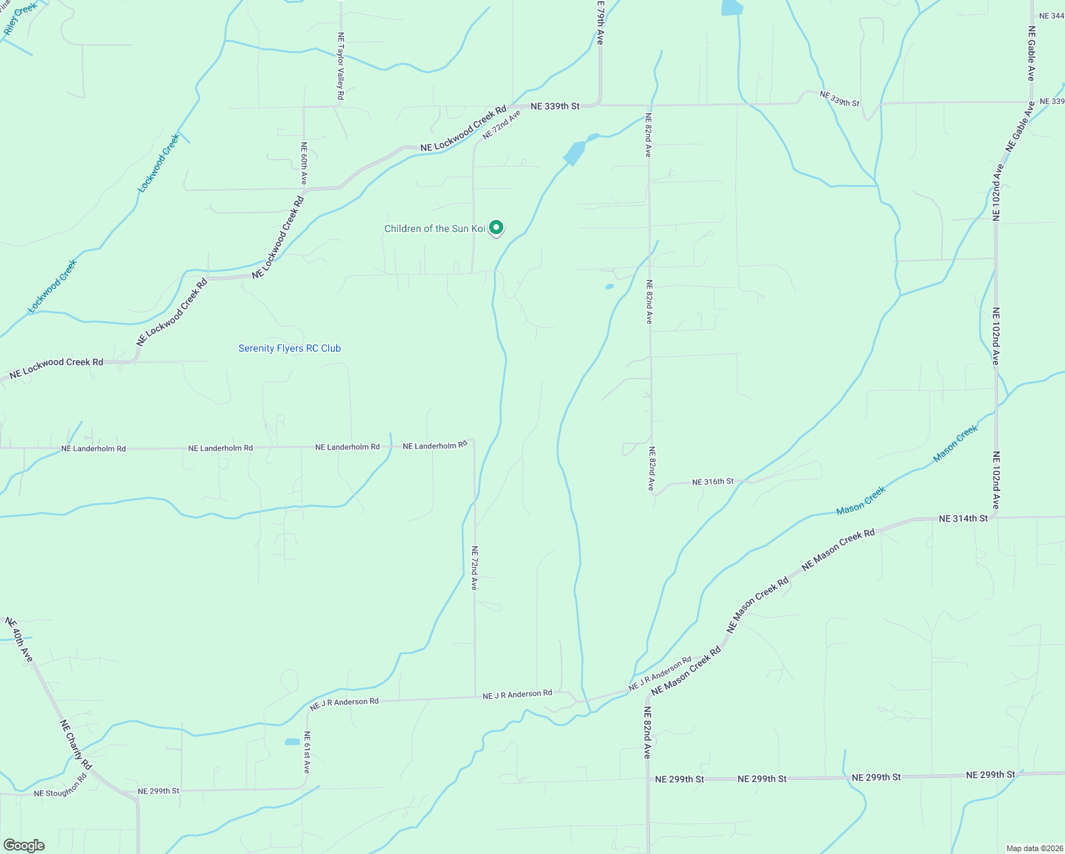 map of restaurants, bars, coffee shops, grocery stores, and more near 32105 NE Cerveny Rd in La Center