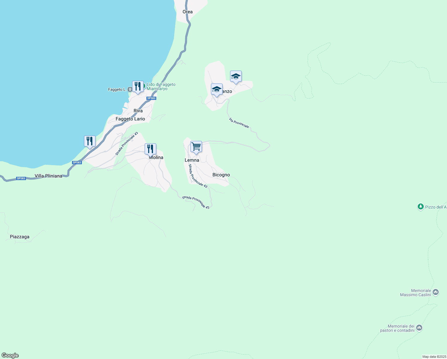 map of restaurants, bars, coffee shops, grocery stores, and more near 2 Borgo di Bicogno in Lemna