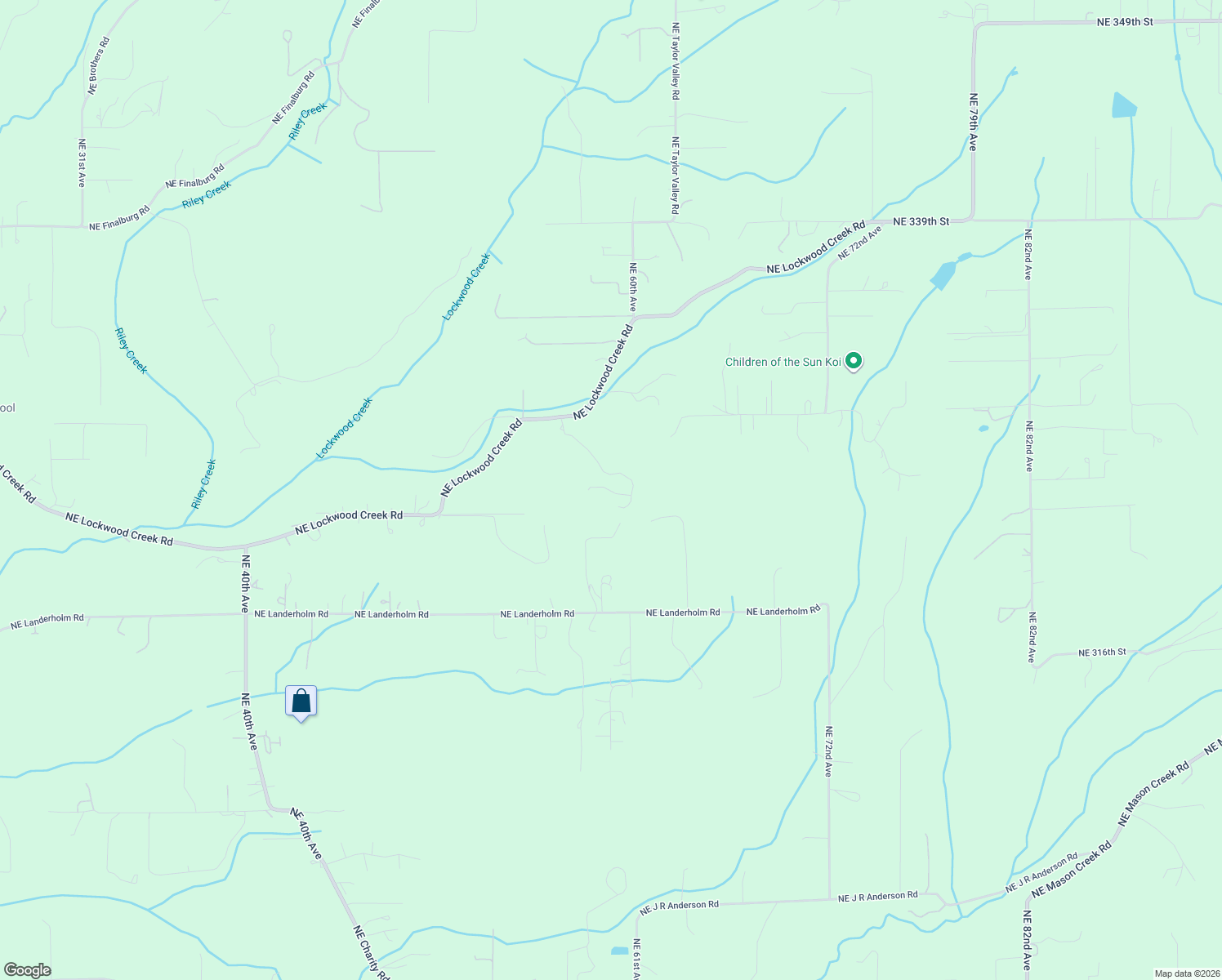 map of restaurants, bars, coffee shops, grocery stores, and more near 32609 Northeast Fuller Road in La Center