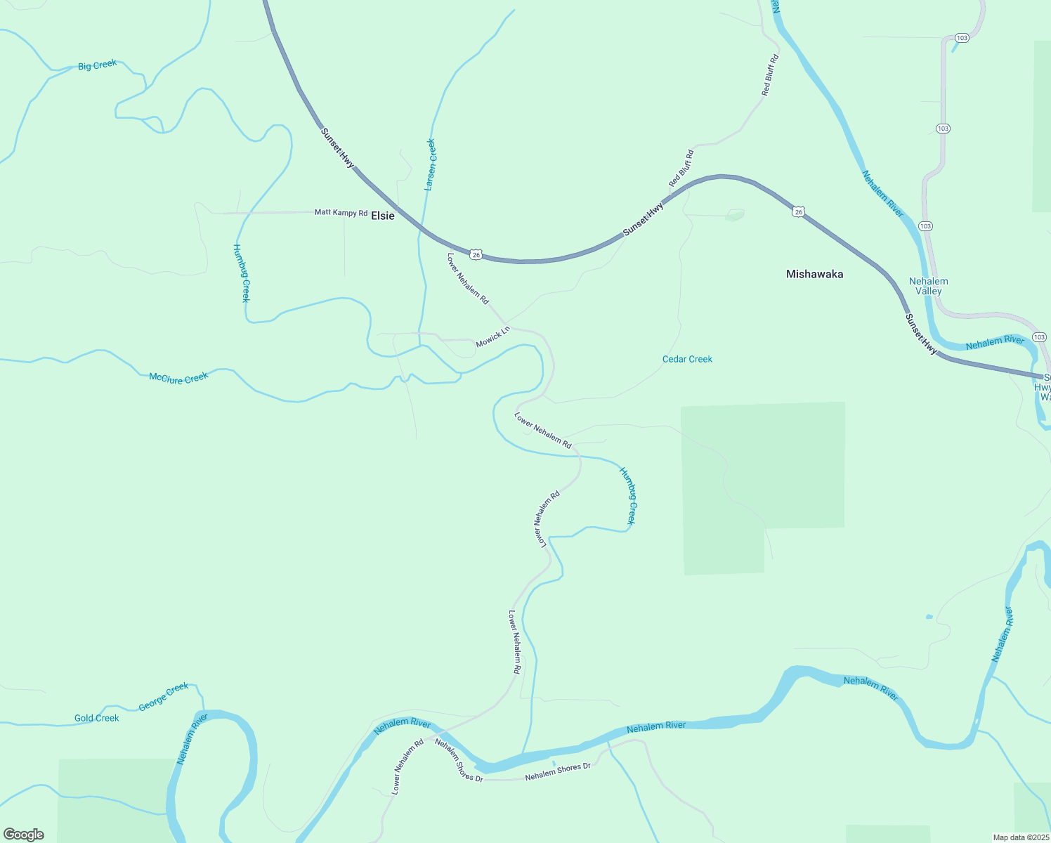 map of restaurants, bars, coffee shops, grocery stores, and more near 80450 Lower Nehalem Rd in Seaside