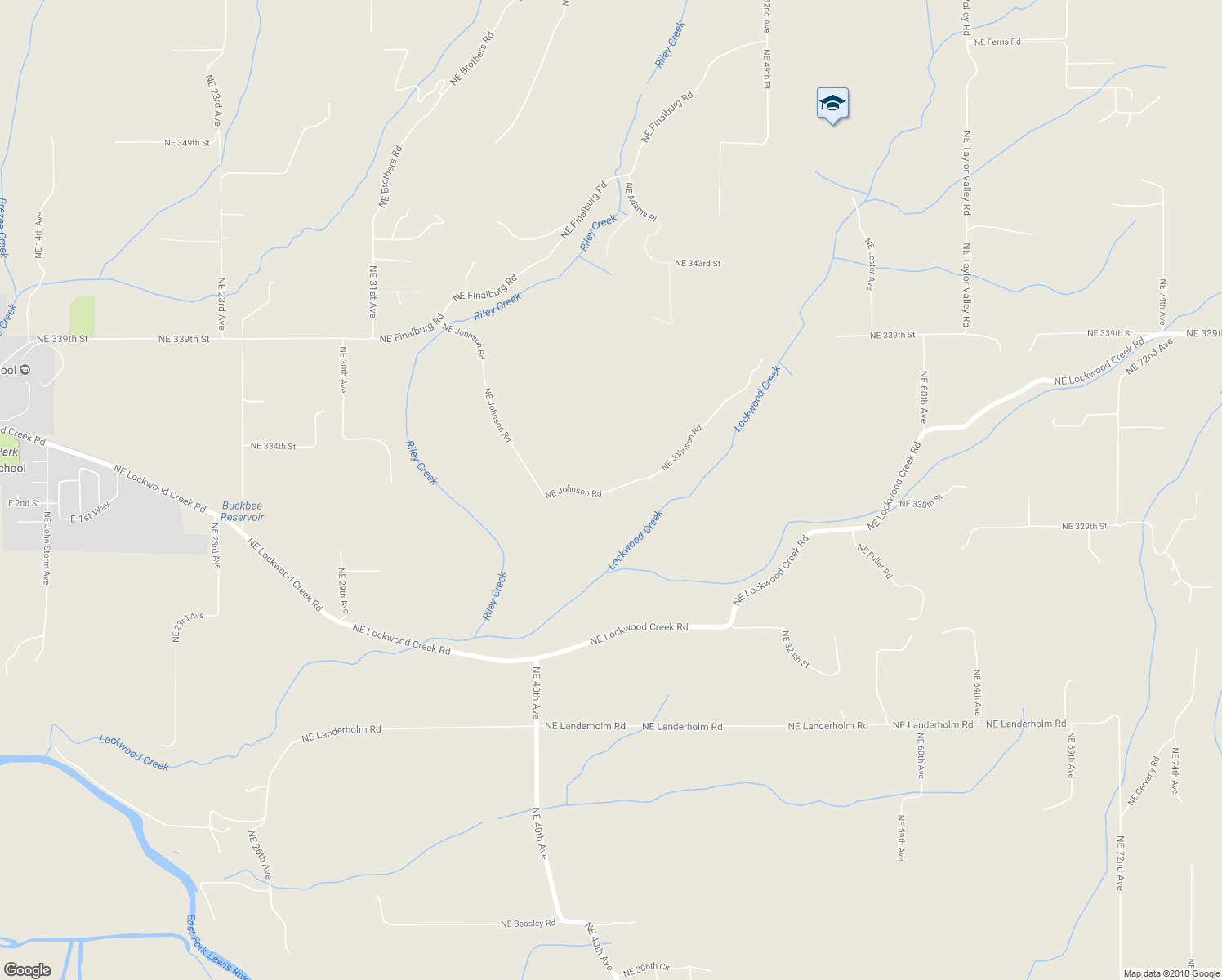 map of restaurants, bars, coffee shops, grocery stores, and more near Northeast Johnson Road in La Center