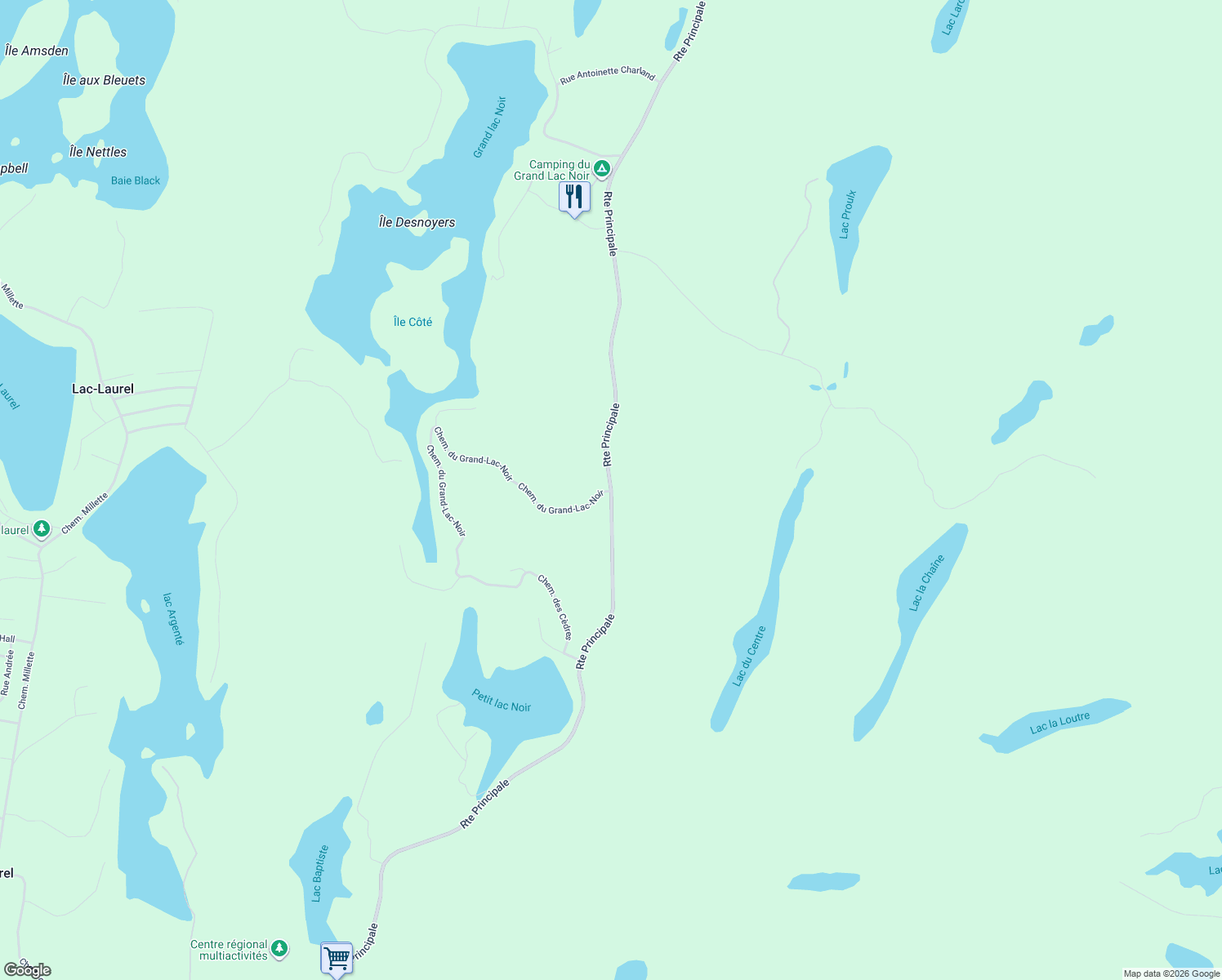 map of restaurants, bars, coffee shops, grocery stores, and more near 3019 Route Principale in Wentworth-Nord