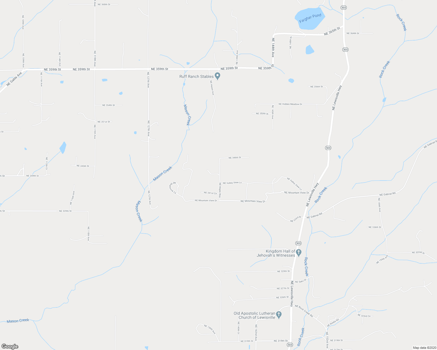 map of restaurants, bars, coffee shops, grocery stores, and more near 13498 Northeast Camas Lily Lane in Battle Ground